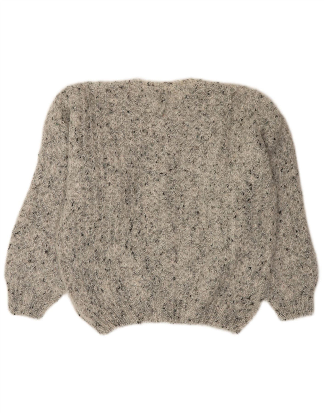 VINTAGE Женский свободный кардиган-свитер UK 18 XL Серый в крапинку