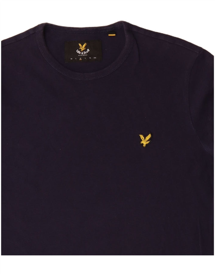 Мужская футболка Lyle & Scott Top среднего размера, темно-синяя, хлопковая