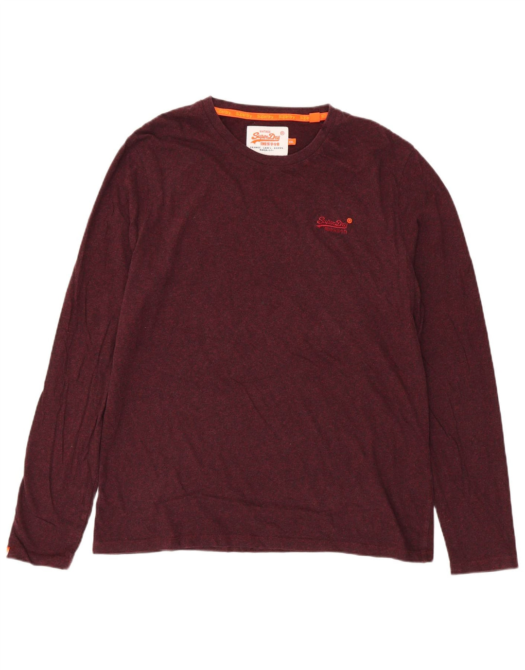 Мужской топ Superdry с длинным рукавом 2XL, бордовый хлопок