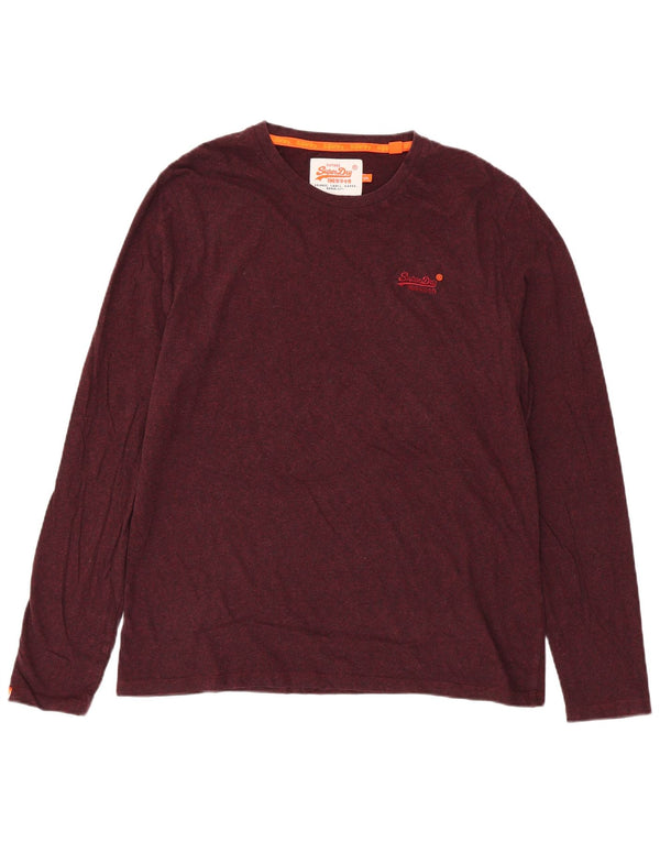 Мужской топ Superdry с длинным рукавом 2XL, бордовый хлопок