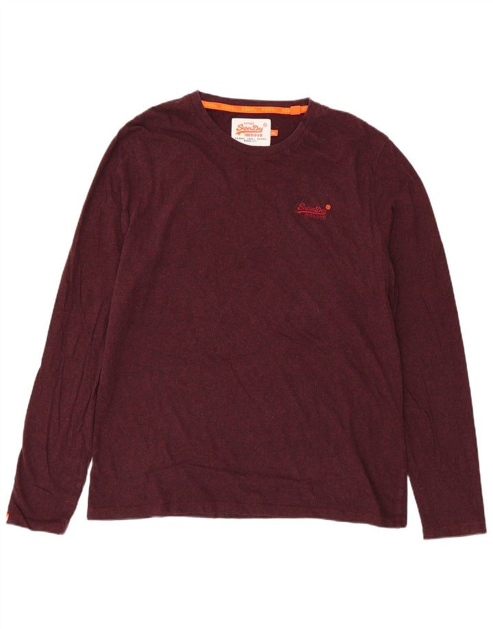 Мужской топ Superdry с длинным рукавом 2XL, бордовый хлопок