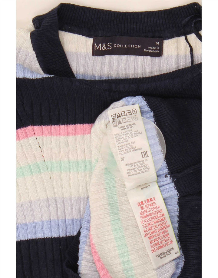 Женский джемпер с вырезом «лодочка» Marks & Spencer UK 14, средний темно-синий