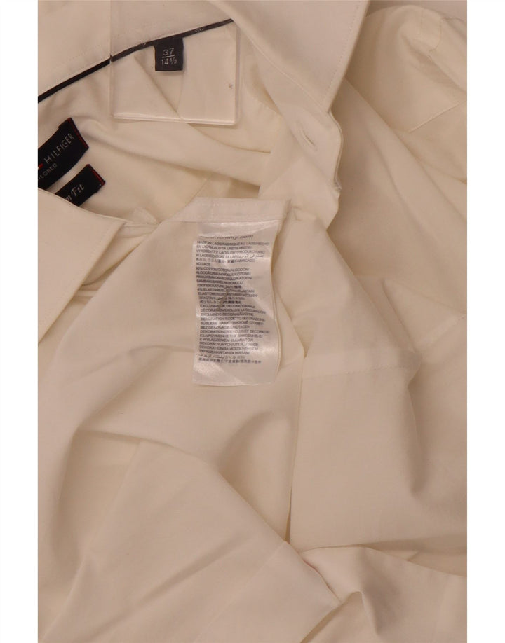 Мужская рубашка по индивидуальному заказу Tommy Hilfiger, размер 37 14 1/2, маленькая, белый, хлопковый