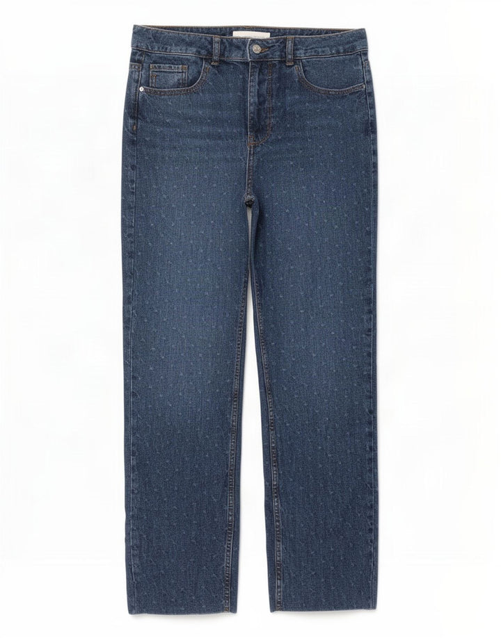 Женские прямые джинсы Zara EU 38, маленькие W28 L28, синие пятнышки