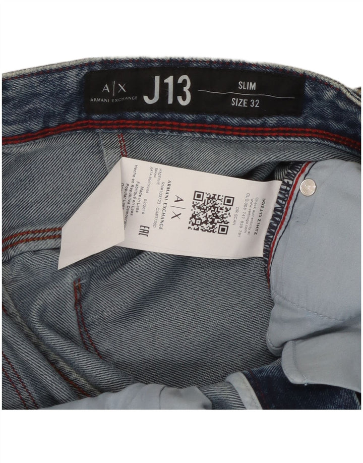 Мужские зауженные джинсы Armani Exchange W32 L32 синие, хлопок