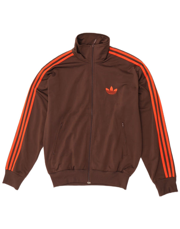 Мужская спортивная куртка Adidas среднего размера из полиэстера коричневого цвета