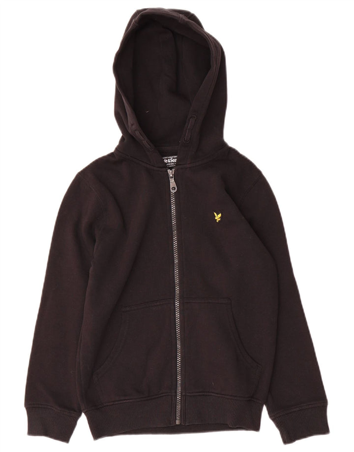 Свитер с капюшоном на молнии Lyle & Scott для мальчиков 8-9 лет, черный