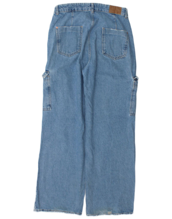 Женские свободные джинсы карго Zara EU 40, средние W30 L30, синие, хлопок
