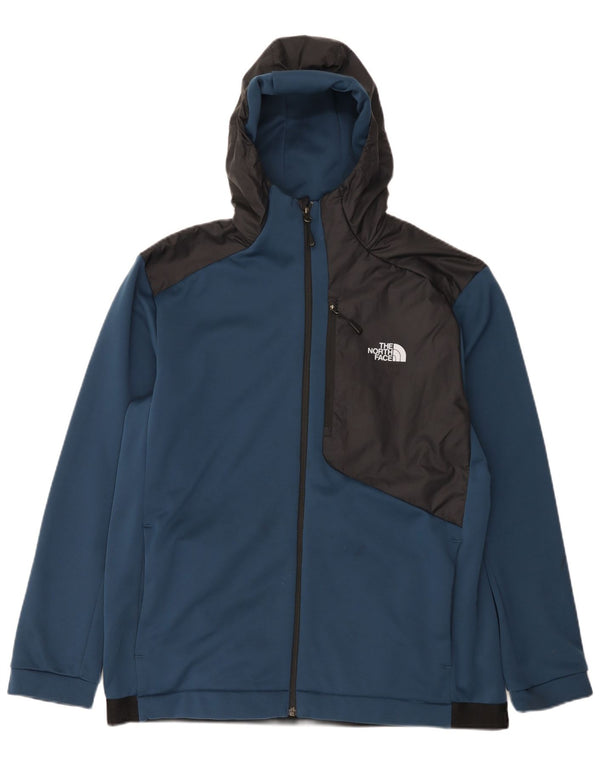 Мужской свитер с капюшоном на молнии The North Face XL, темно-синий, полиэстер с цветными блоками