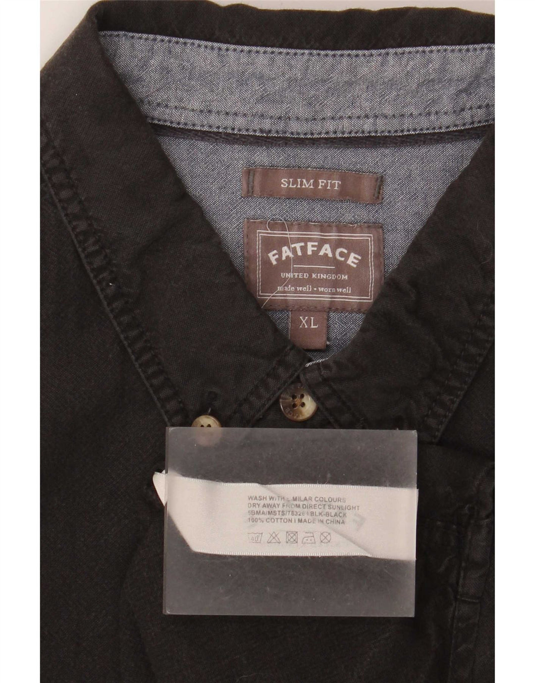 Мужская рубашка узкого кроя Fat Face XL, черный хлопок