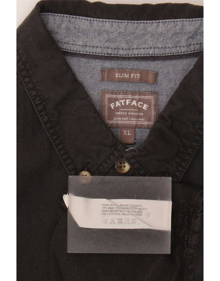 Мужская рубашка узкого кроя Fat Face XL, черный хлопок