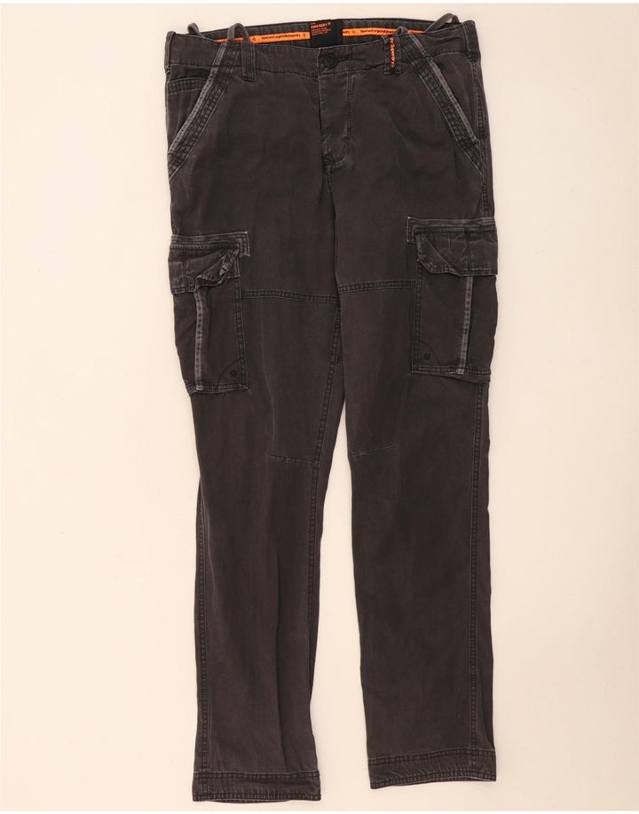 SUPERDRY Мужские узкие брюки-карго, большие W36 L33, серые, хлопок