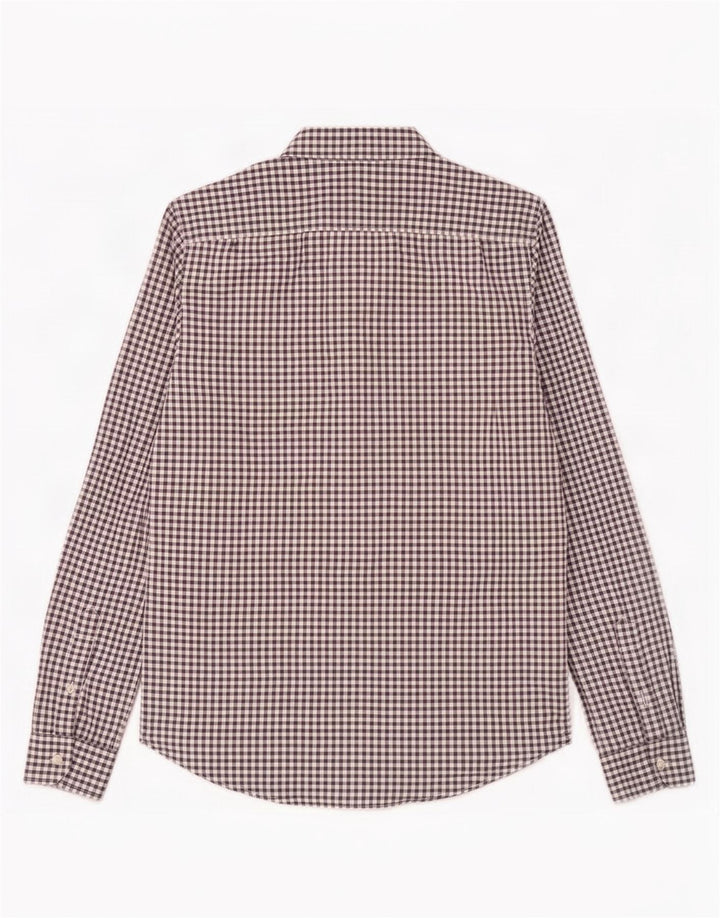 Мужская рубашка классического кроя Jack Wills среднего размера, темно-синяя, хлопковая в мелкую клетку