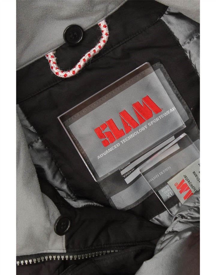 SLAM Womens Hooded Windbreaker Jacket UK 18 XL Black Polyester Vintage Slam and Second-Hand Slam from Messina Hembry 