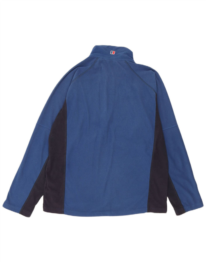 BERGHAUS Мужской флисовый джемпер с воротником на молнии, средний синий, полиэстер с цветными блоками