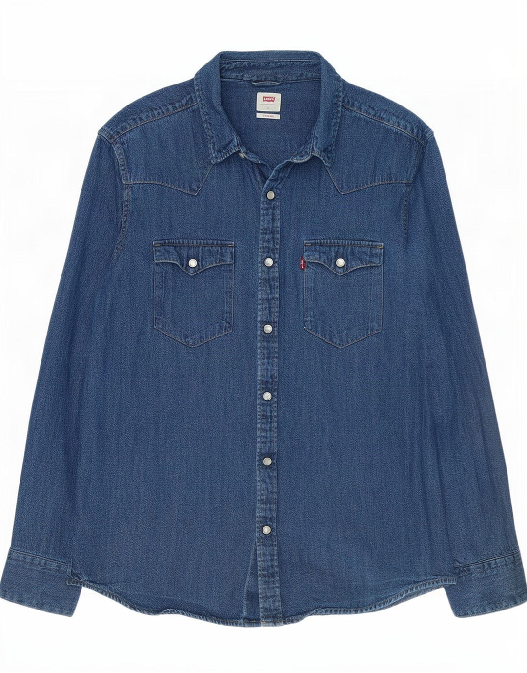 Мужская стандартная джинсовая рубашка Levi's, большая синяя хлопковая рубашка