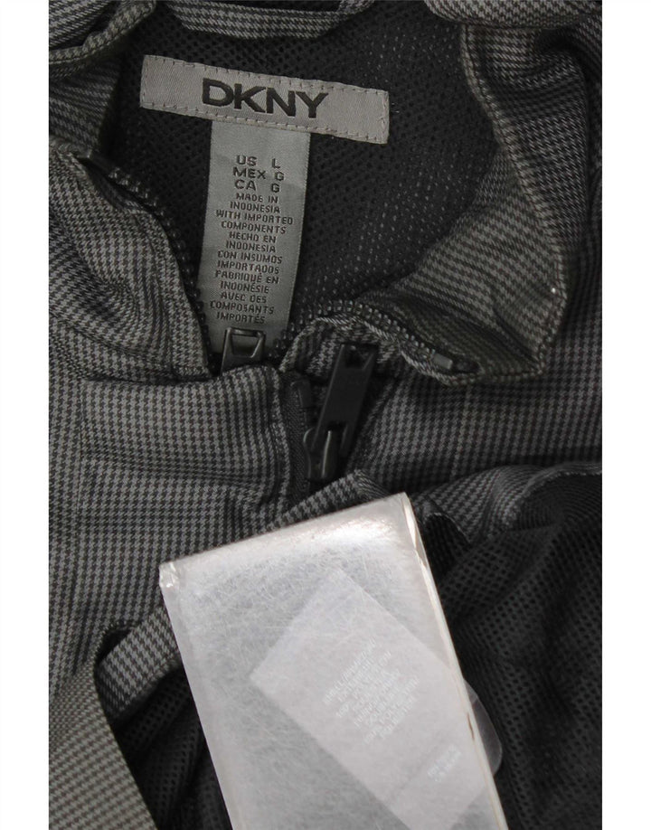 Мужская куртка Dkny Utility UK 40, большая серая, полиэстер с узором "гусиные лапки"