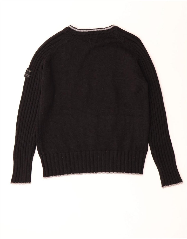 Мужской джемпер с круглым вырезом Energie, большой черный шерстяной свитер