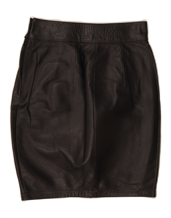 VINTAGE Womens Leather Pencil Skirt W26 Small  Black Leather Vintage Vintage and Second-Hand Vintage from Messina Hembry 