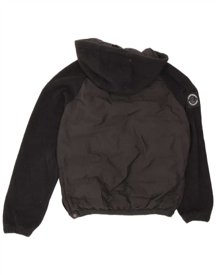 Мужская стеганая куртка-пуловер с капюшоном Superdry UK 36, маленькая, черная, с цветными блоками