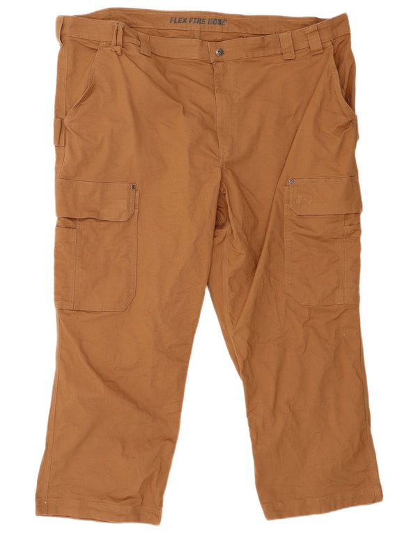 DULUTH TRADING Mens Flex Straight Cargo Trousers W50 L30 Brown Cotton