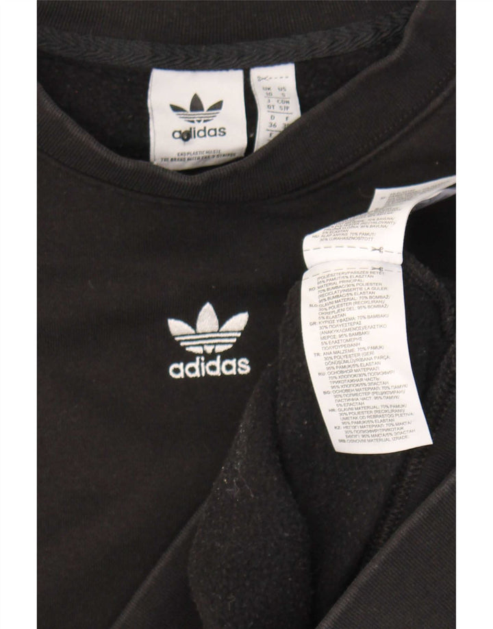 Женский свитер оверсайз Adidas UK 10, маленький черный хлопковый