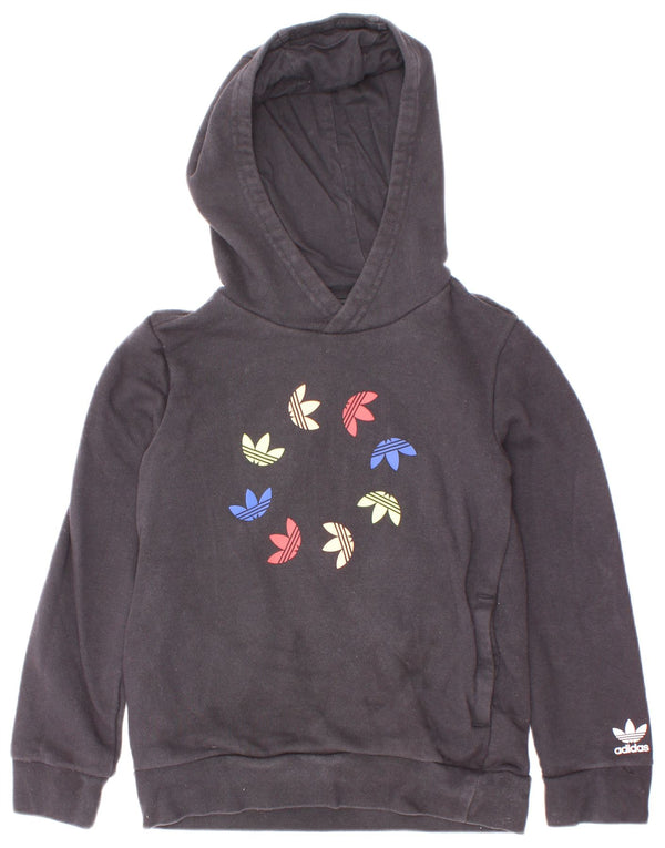Джемпер с капюшоном Adidas для мальчиков 7-8 лет, черный, хлопок