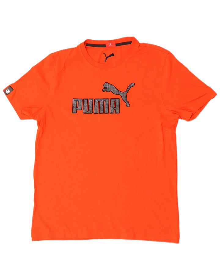 Мужская футболка с рисунком Puma, большой оранжевый хлопок