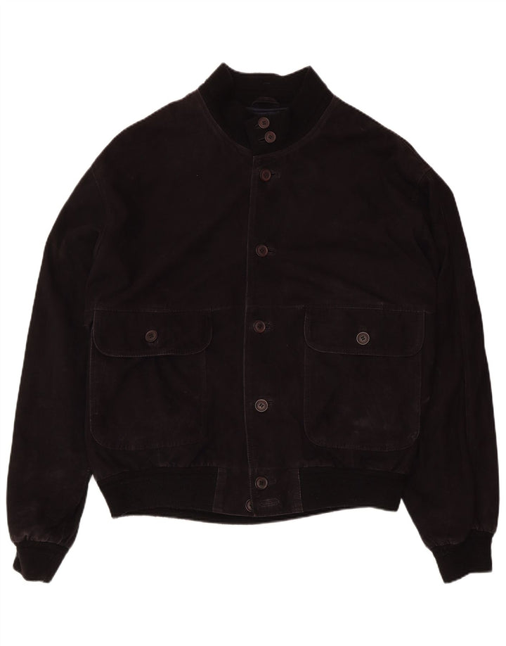 Мужской замшевый бомбер ZARRO IT 54 2XL, черный кожаный