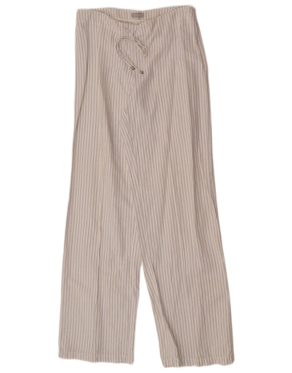 Штефанель Женские брюки свободного кроя IT 42 Medium W30 L32 Льняная белая полоска