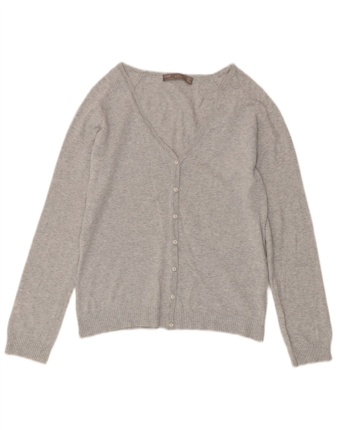 Женский кардиган Zara UK 14, большой серый в крапинку