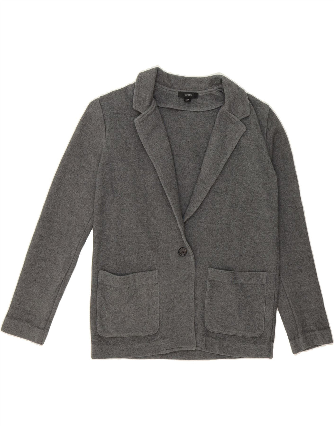 J. CREW Womens Oversized 1 Button Blazer Jacket UK 6 XS Grey Cotton Vintage J. Crew and Second-Hand J. Crew from Messina Hembry 