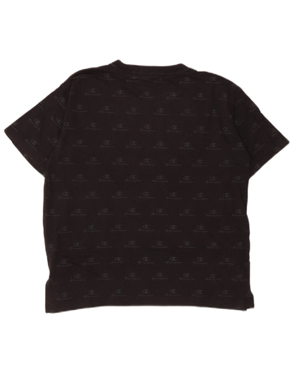 Женская футболка оверсайз с рисунком CHAMPION Top UK 10, маленький черный хлопок