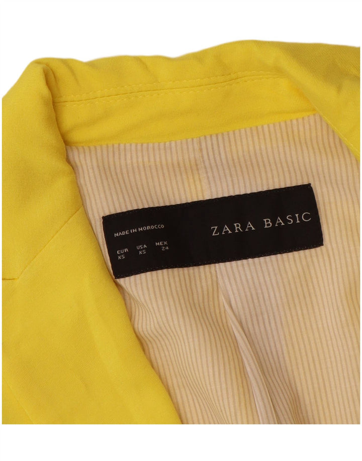Женский пиджак Zara на 1 пуговице UK 6 XS Желтый вискоза