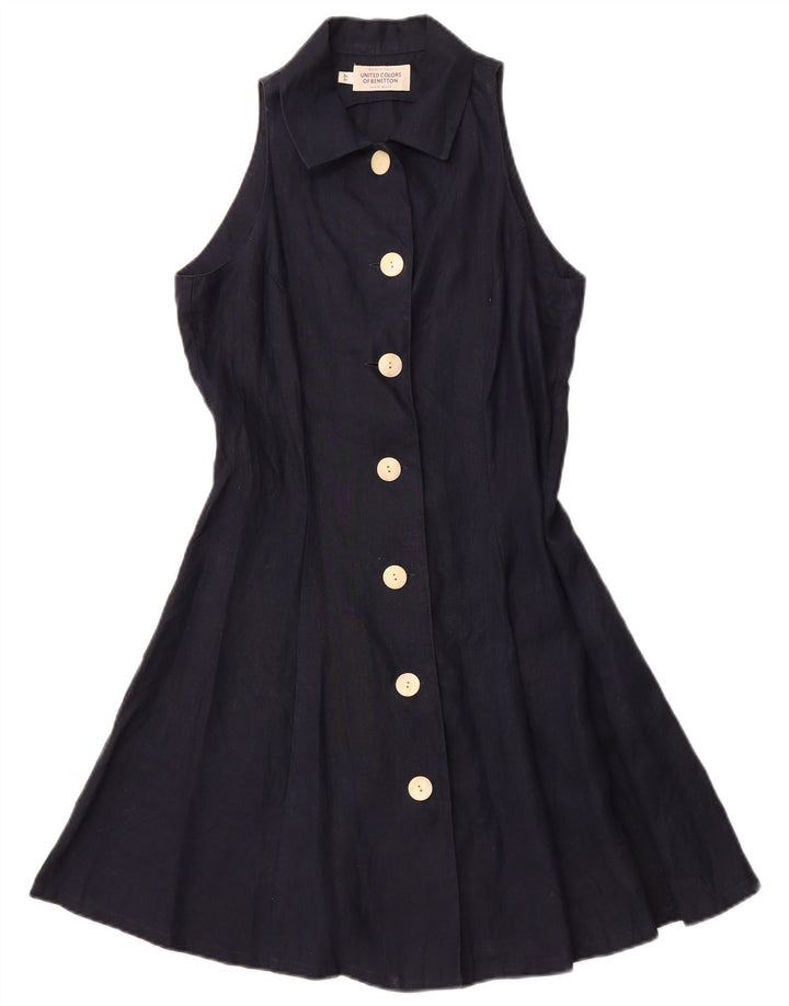 Женское платье с бретелькой BENETTON IT 44, средний темно-синий, лен