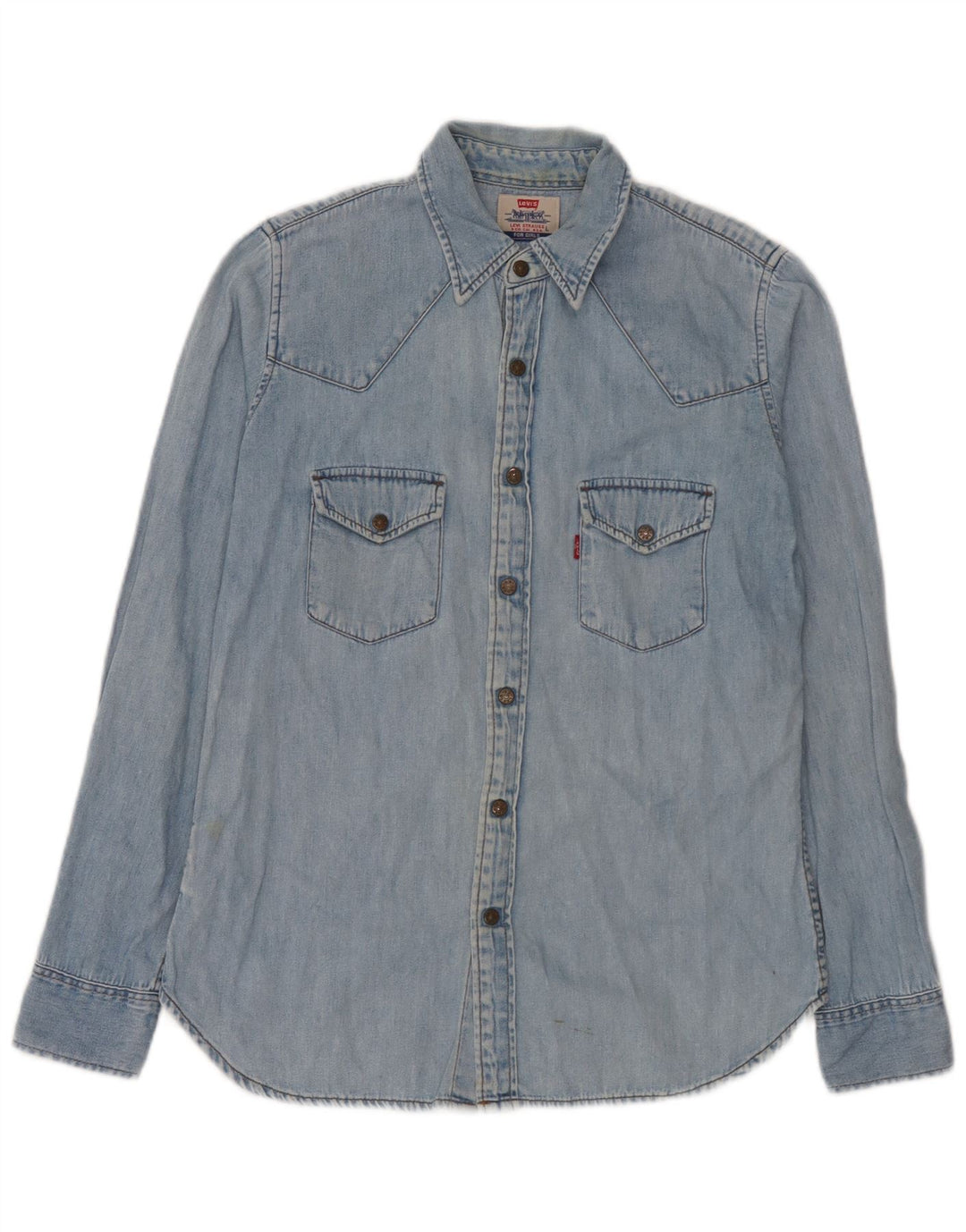 Мужская джинсовая рубашка Levi's, большая синяя хлопковая ткань