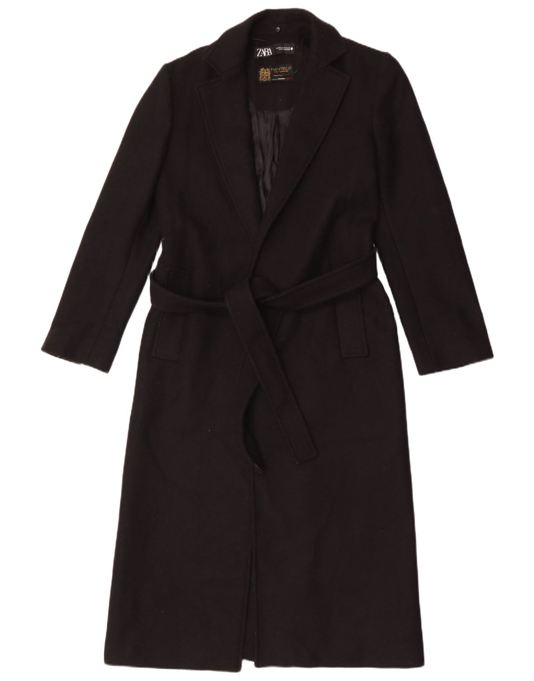 Женское пальто Zara Manteco UK 6 XS, черное шерстяное