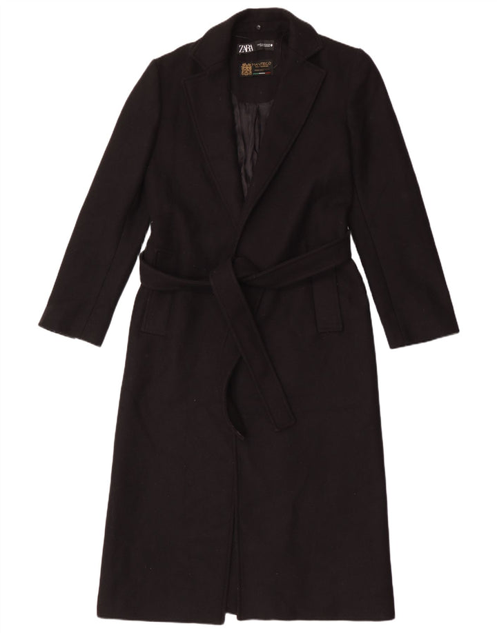 Женское пальто Zara Manteco UK 6 XS, черное шерстяное