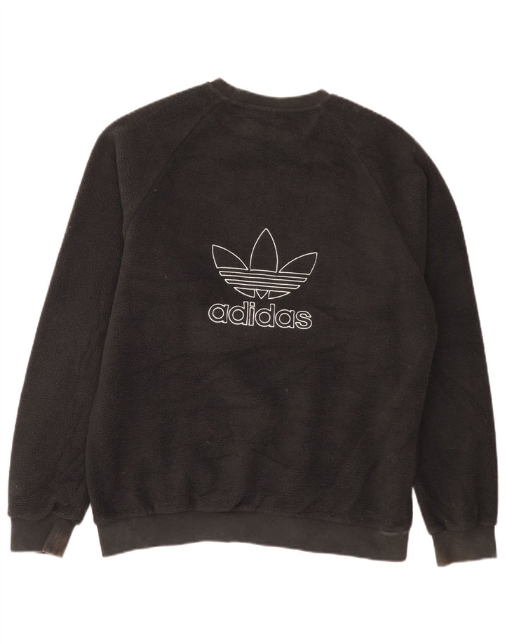 Мужской флисовый джемпер Adidas с графическим рисунком, средний черный, полиэстер