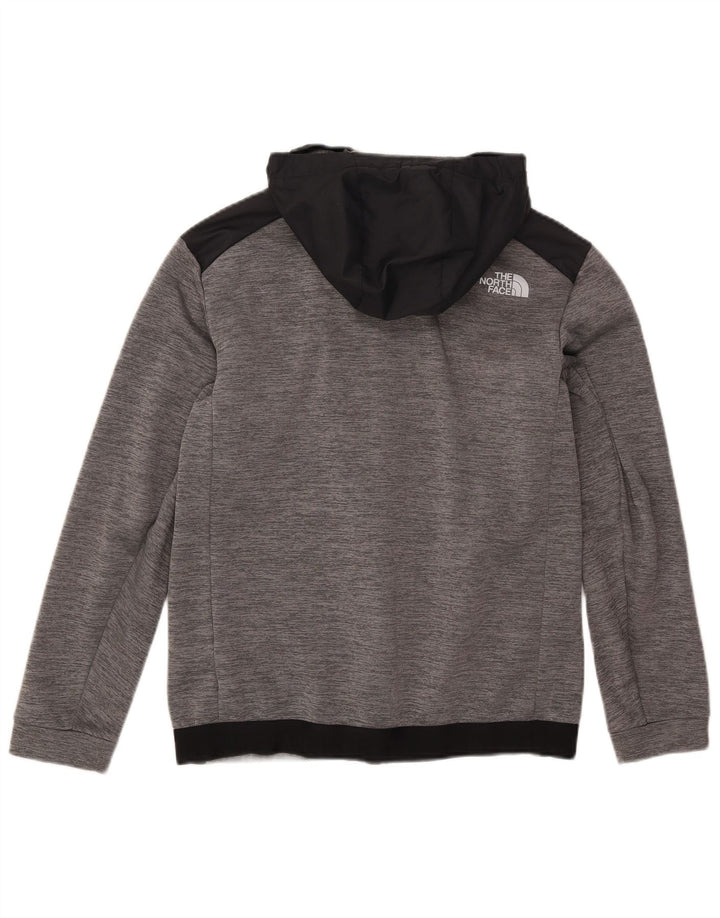 Мужской свитер с капюшоном на молнии The North Face, маленький серый, полиэстер с цветными блоками
