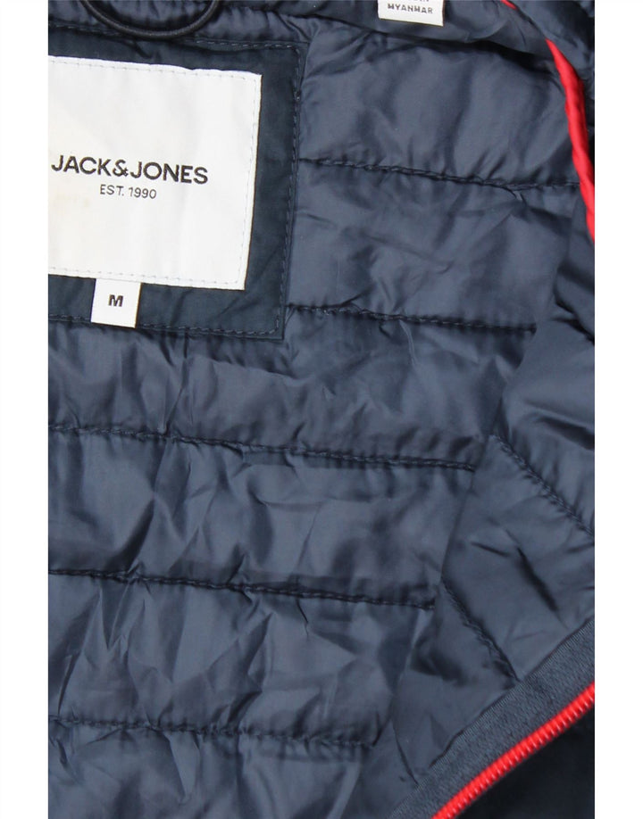 Мужская стеганая куртка с капюшоном Jack & Jones UK 38 средний темно-синий