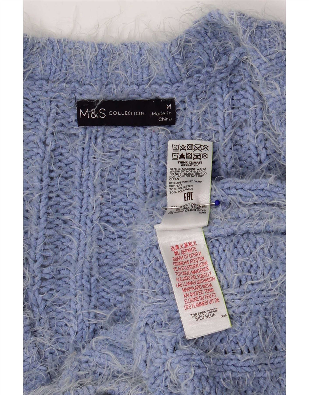 Женский кардиган Marks & Spencer UK 14, средний синий полиэстер