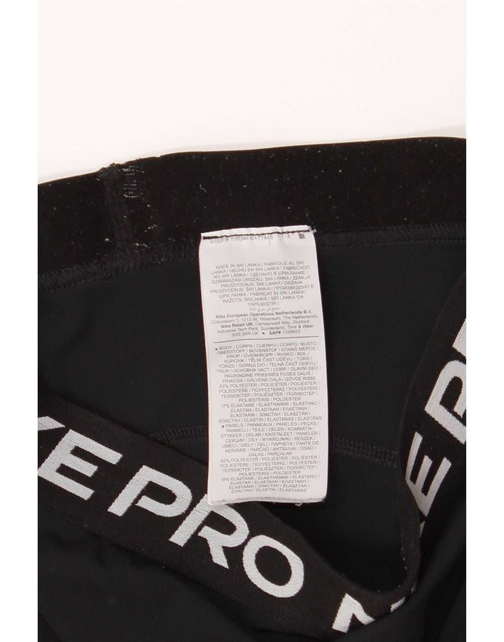 Женские укороченные леггинсы с рисунком Nike Dri Fit UK 8, маленькие черные, полиэстер