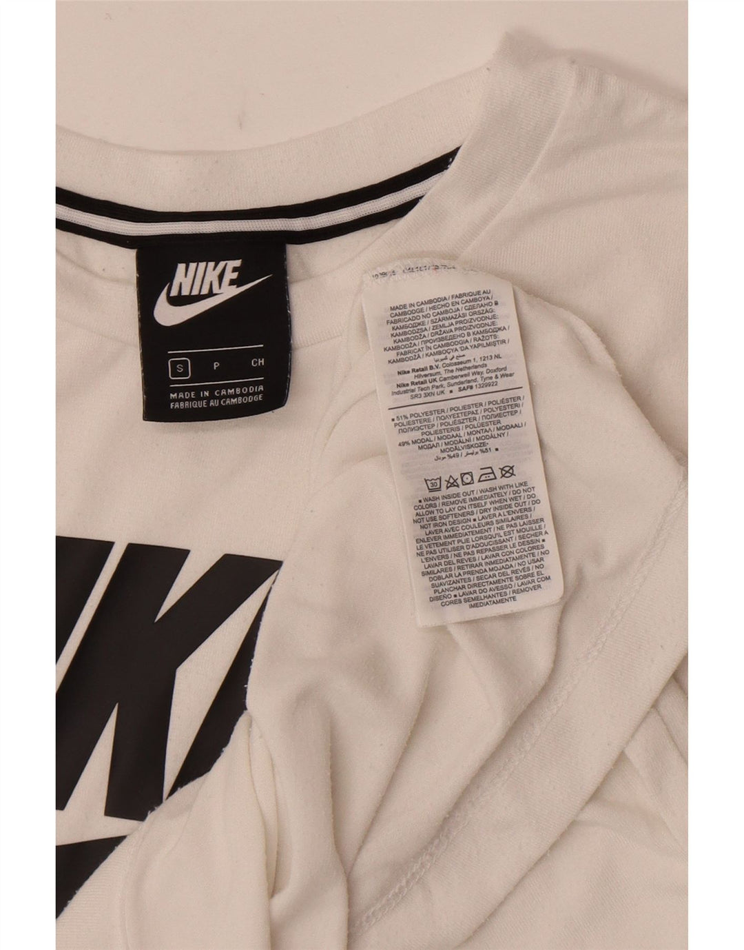 Женская футболка с графическим рисунком Nike Top UK 10, маленькая, белый полиэстер