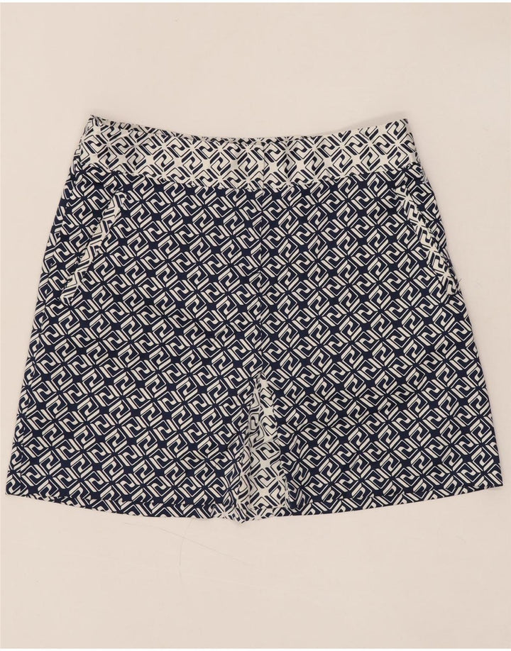 IZOD Женская мини-юбка US 4 Small W30 Темно-синяя полиэстер с геометрическим рисунком