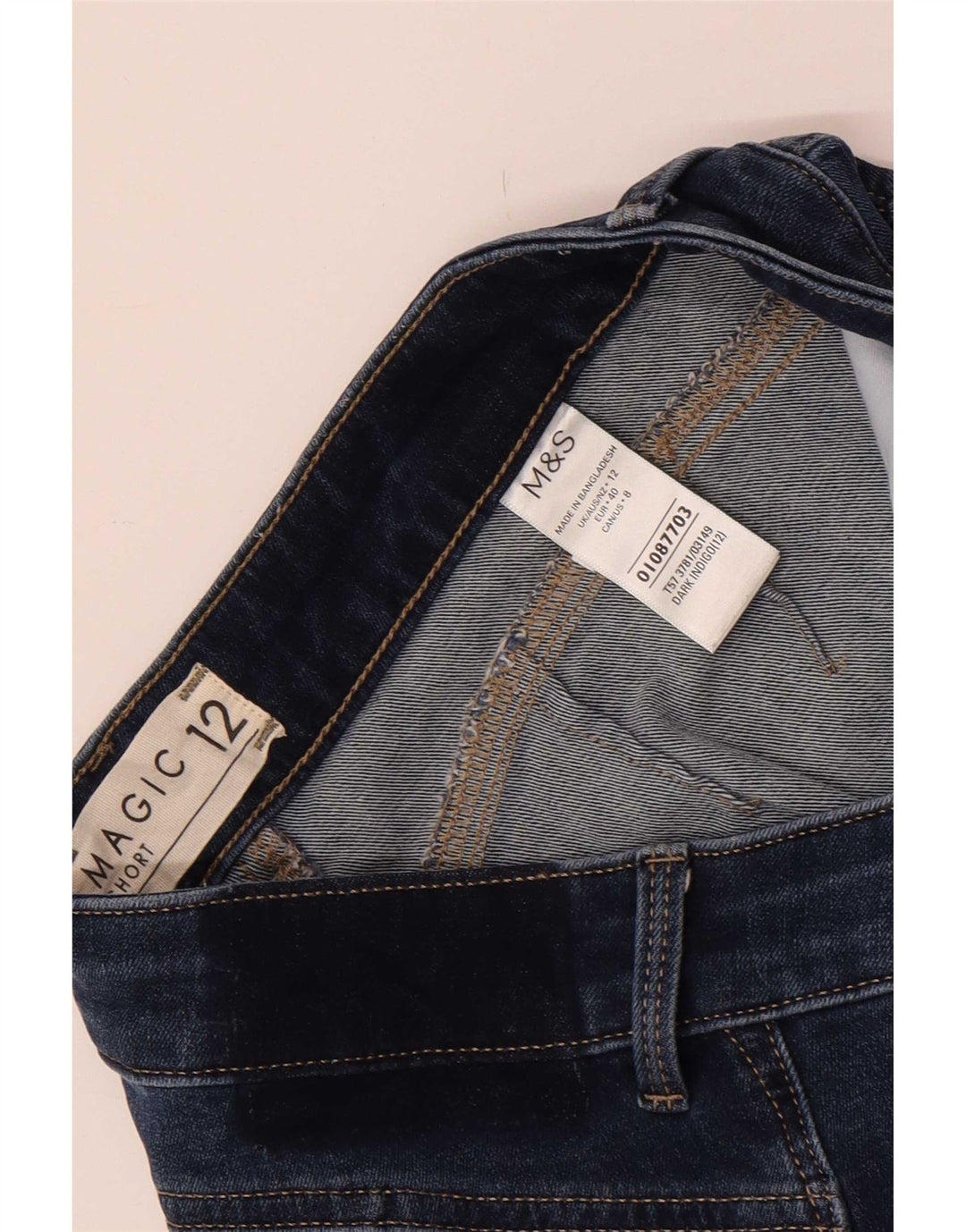 Женские джинсовые шорты Marks & Spencer Magic UK 12, средние W28, темно-синие