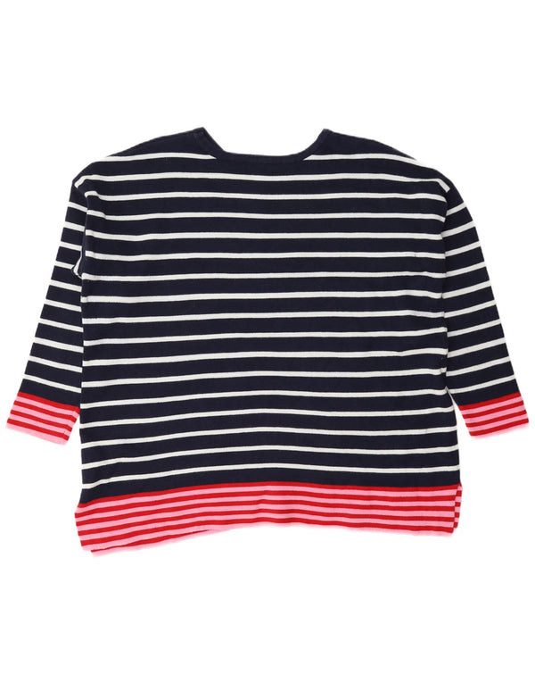 Женский джемпер с вырезом «лодочка» Joules UK 18 XL, хлопковый темно-синий в полоску