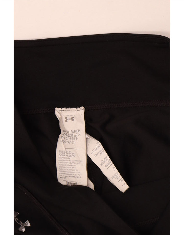 Женские леггинсы-капри Under Armour с рисунком, Великобритания 14, большой размер, черный полиэстер