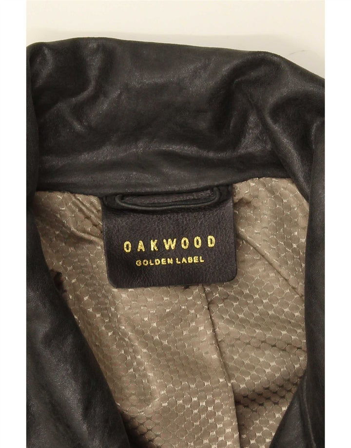 Женский кожаный плащ Oakwood UK 14, средний черный