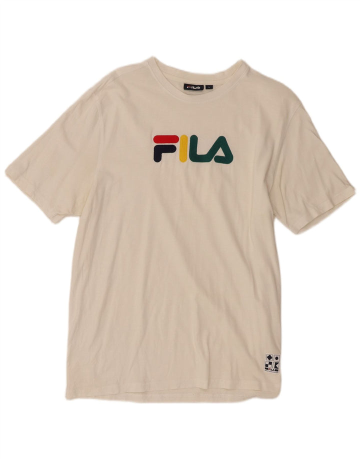 Fila Мужская футболка с рисунком, большой белый хлопок